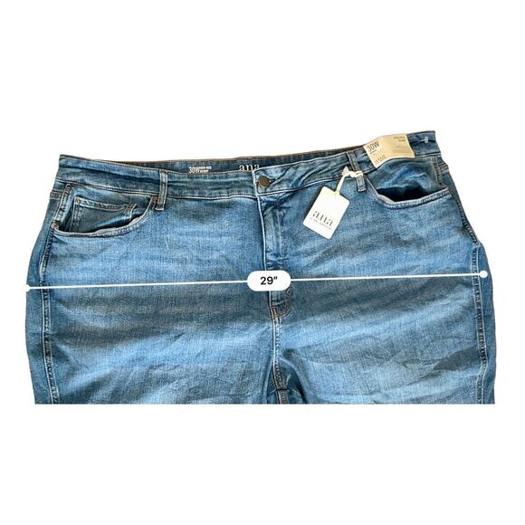 a.n.a. High Rise Skinny Split Hem Stretch Blue Jeans 30W Plus Size Casual NWT - Picture 4 of 9